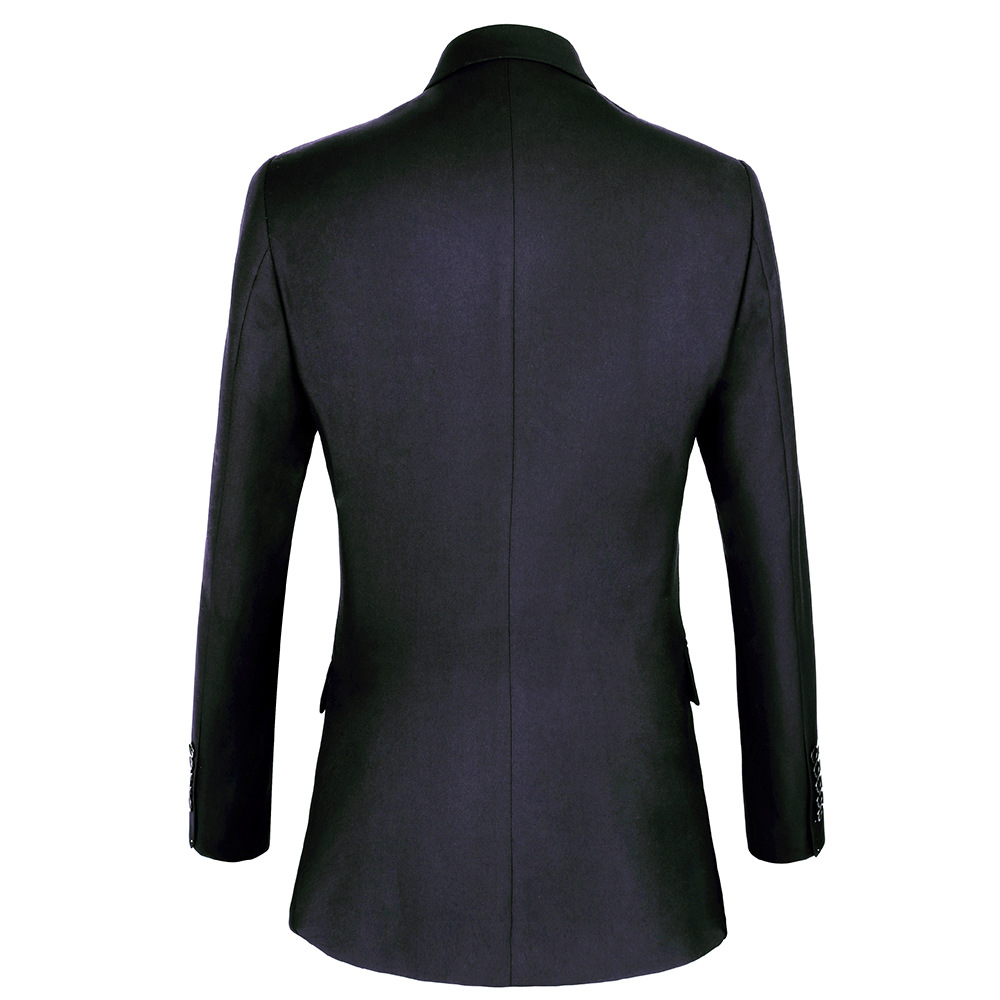 Black Men Suits Slim Fit New Fashion Suit Double Breasted Peak Lapel Navy Blue Wedding Groom Party Prom Skinny Costume