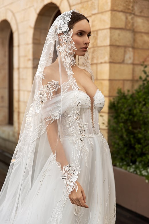 2020 Idatorez Bohemian Wedding Dresses Beaded Off The Shoulder Lace Appliqued Long Sleeve Wedding Dress A Line Custom Made Vestidos De Novia