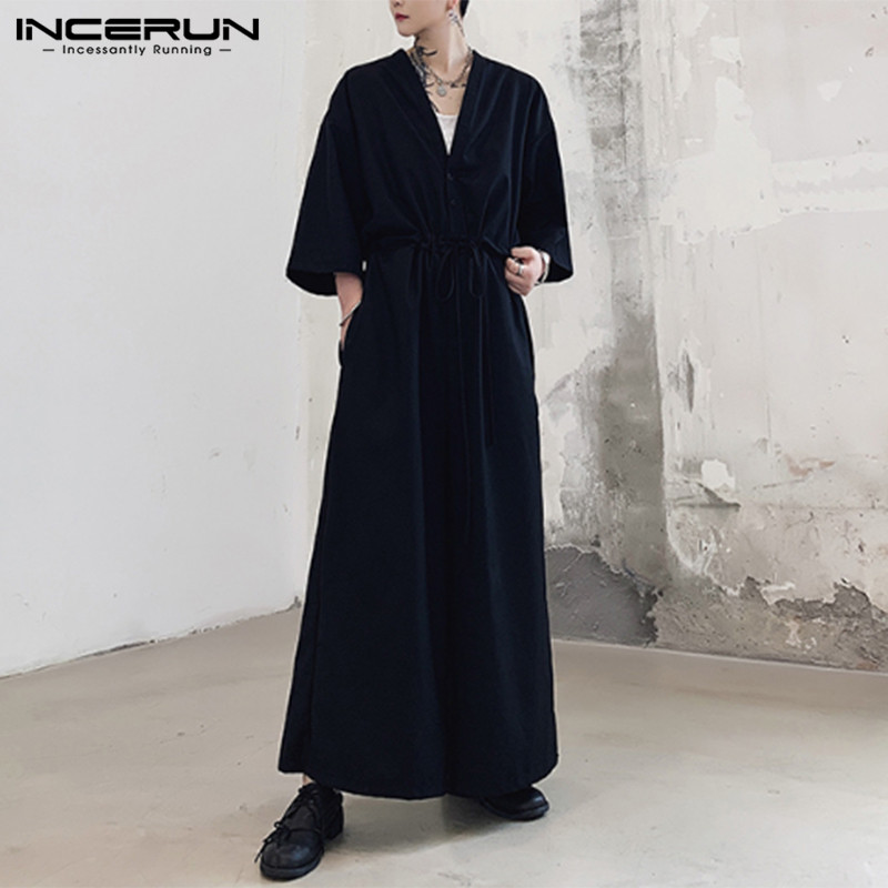 Fashion Men Jumpsuit Solid 2020 V Neck Chic Rompers Loose High Street Half Sleeve Pants Men Wide Leg Overalls Casual 5XL INCERUN, Black
Fashion Men Jumpsuit Solid 2020 V Neck Chic Rompers Loose High Street Half Sleeve Pants Men Wide Leg Overalls Casual 5XL INCERUN, Black