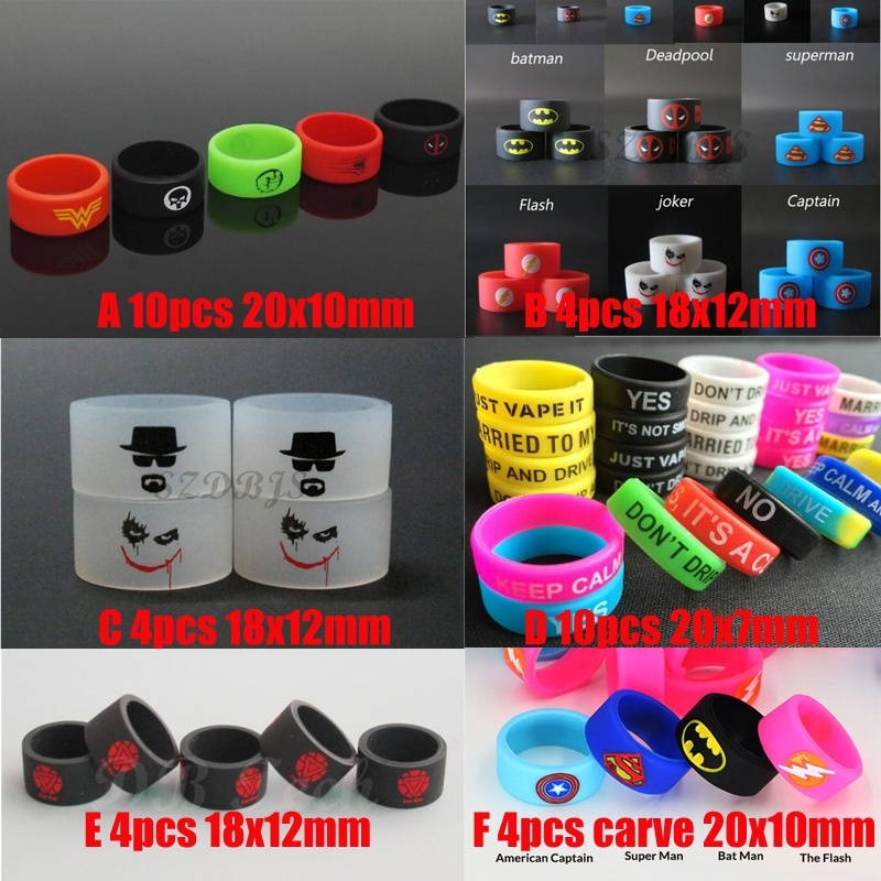 New Arrival 100PCS Colorful Vape Band Different Size 20x7mm 18x12mm 20x10mm Vape Ring For Mods RDA Atomizer TFV8 TFV12 Silicone Ring
New Arrival 100PCS Colorful Vape Band Different Size 20x7mm 18x12mm 20x10mm Vape Ring For Mods RDA Atomizer TFV8 TFV12 Silicone Ring