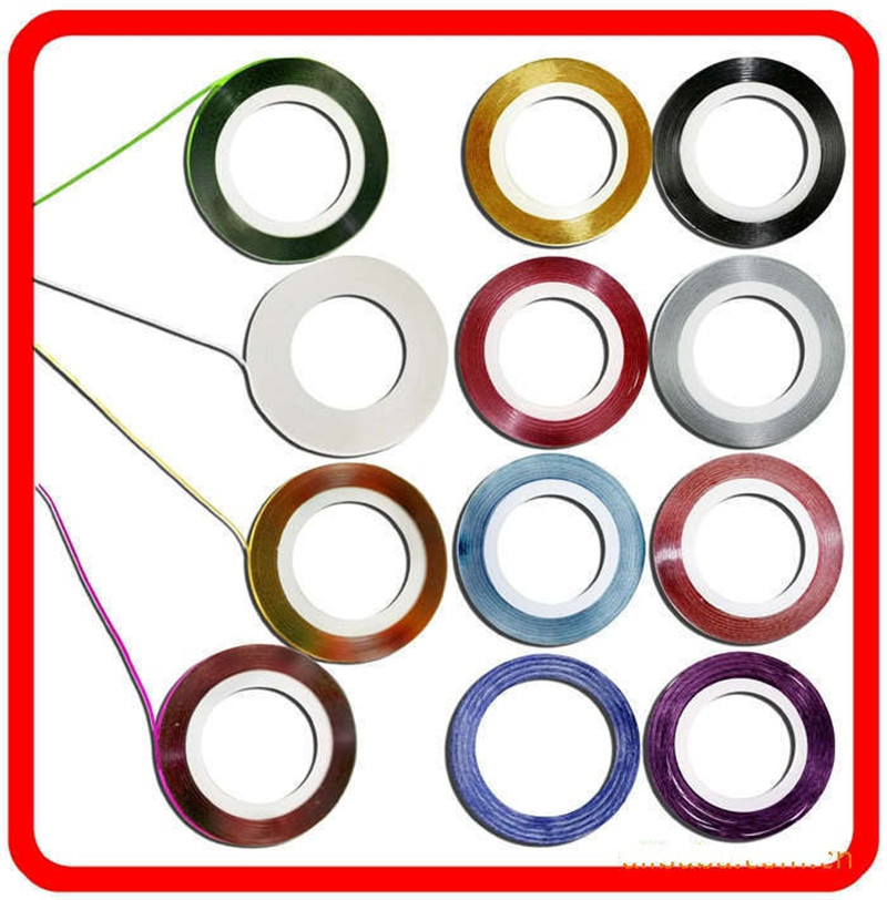 Tamax NA012 10pcs/pack Gold Sliver Nail Decals Round Nair Art Decoration Creative Line Sticker Press On Nails DIY Manicure Accessories