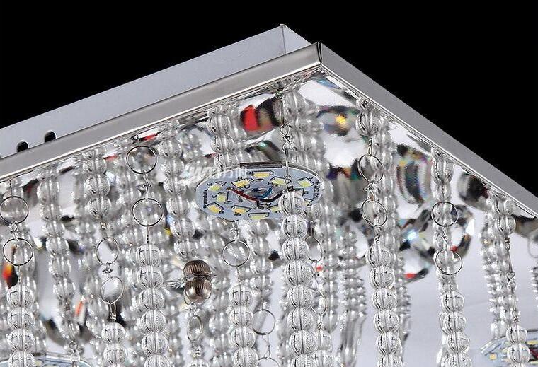 Modern Crystal Ceiling Lamp Rectangle Wave Crystals Chandelier Lighting Fixtures Surface Mounted Loyer GU10