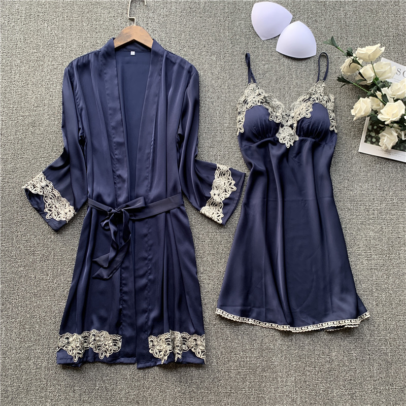 Sexy Women's Robe & Gown Sets Lace Bathrobe + Night Dress 2 Pieces Sleepwear Womens Sleep Set Silk Robe Femme Lingerie
Sexy Women's Robe & Gown Sets Lace Bathrobe + Night Dress 2 Pieces Sleepwear Womens Sleep Set Silk Robe Femme Lingerie
