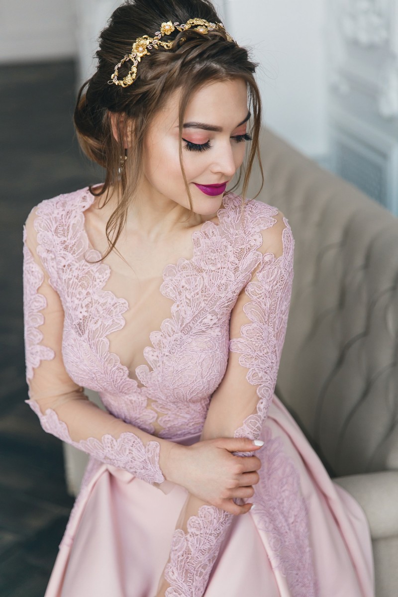 Modest Wedding Dresses With Detachable Train Bow Sash Bridal Gowns Lace Long Sleeve Beach Wedding Dress robe de mariée