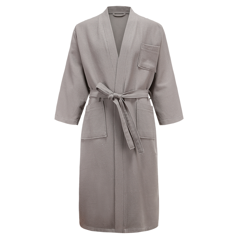 Men's Sleepwear 5 Star El Bathrobe Knee Length Summer Robe Cotton Waffle Bath Plus Size Kimono Men Women Dressing Gown