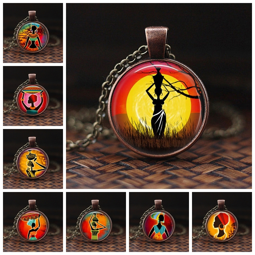 New Fashion Africa Black Women Necklace&nubian Females Handmade Glass Cabochon Pendent Necklace For Men And Women Gift
New Fashion Africa Black Women Necklace&nubian Females Handmade Glass Cabochon Pendent Necklace For Men And Women Gift