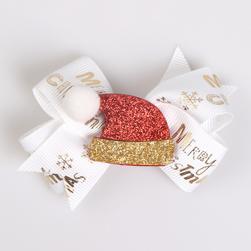 11 Styles Christmas Hair Accessory Baby Girl Sequin Hair Clips Elk Santa Claus Socks Barrettes Hairpin Hair Xmas Accessories M2785