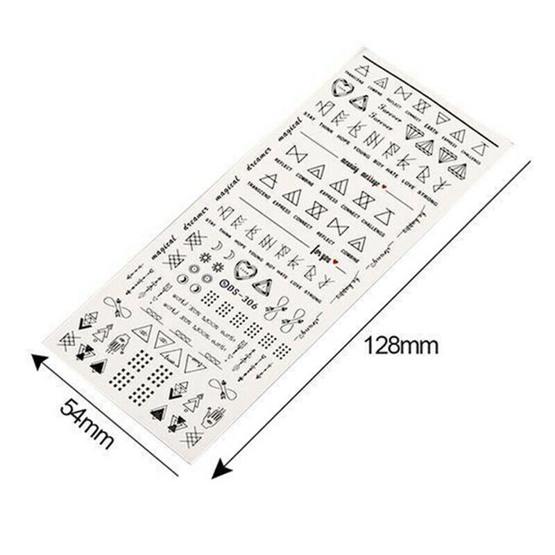 Manicure Water Applique Transfer Sticker Letter Theme Nail Decorating Technique DIY Beaut.A874