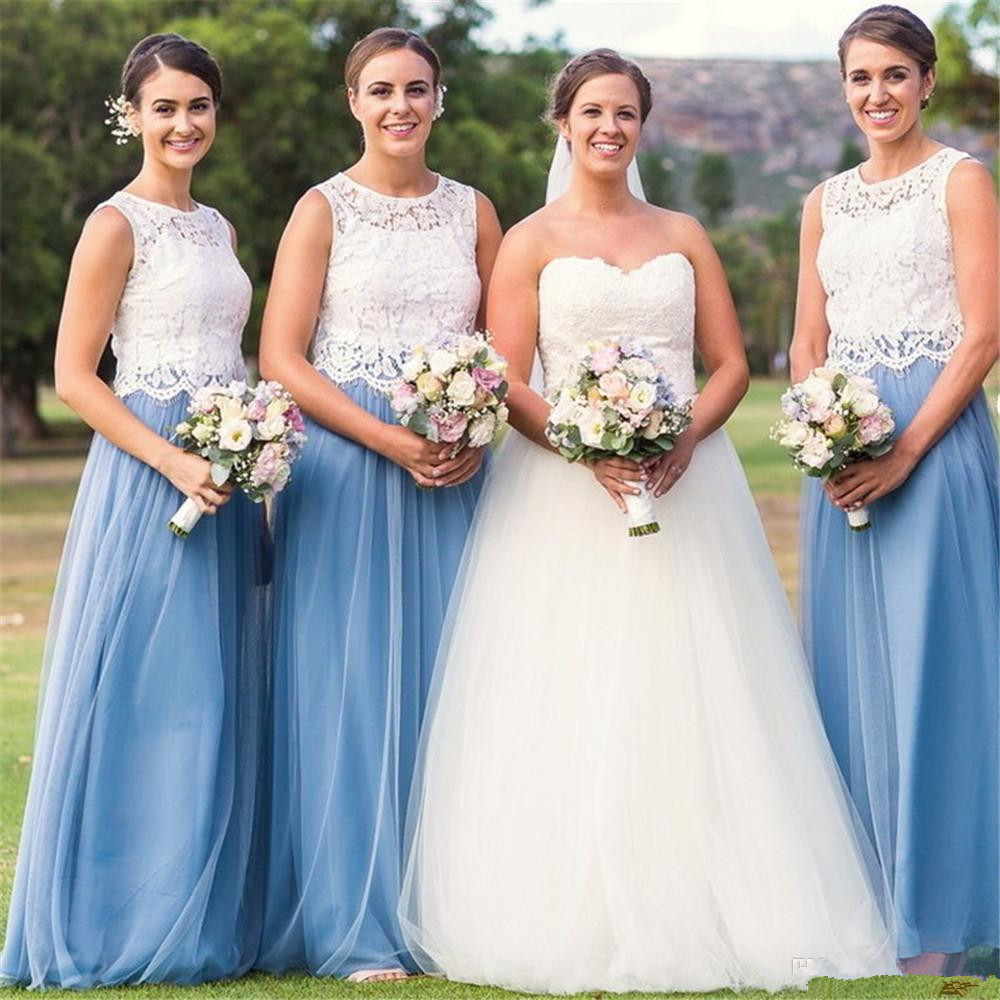 Sky Blue Tulle A Line Bridesmaid Dresses White Lace Maid of Honor Dress For Wedding Guests Cheap Formal Party Gowns Custom Vestidos Z28
Sky Blue Tulle A Line Bridesmaid Dresses White Lace Maid of Honor Dress For Wedding Guests Cheap Formal Party Gowns Custom Vestidos Z28