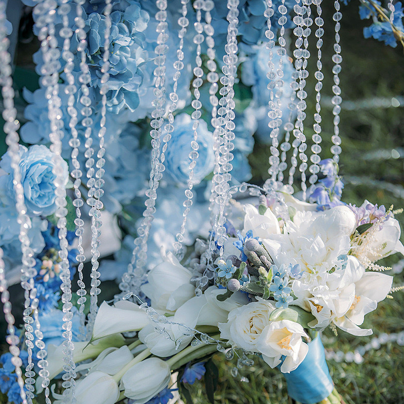 Chandelier Hanging Chain Arches Door backdrops curtain DIY Beads Acrylic Wedding Party Decors Diamond Crystal Garland Hanging Lights Curtain