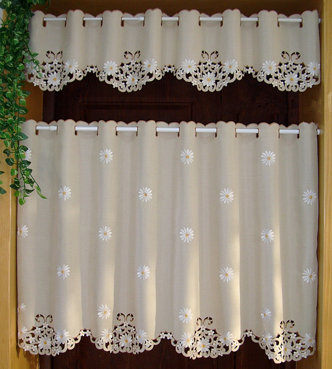 British Half-curtain Embroidered Window Valance Customize Light Shading Curtain for Kitchen Cabinet Door Curtain Home Decoration