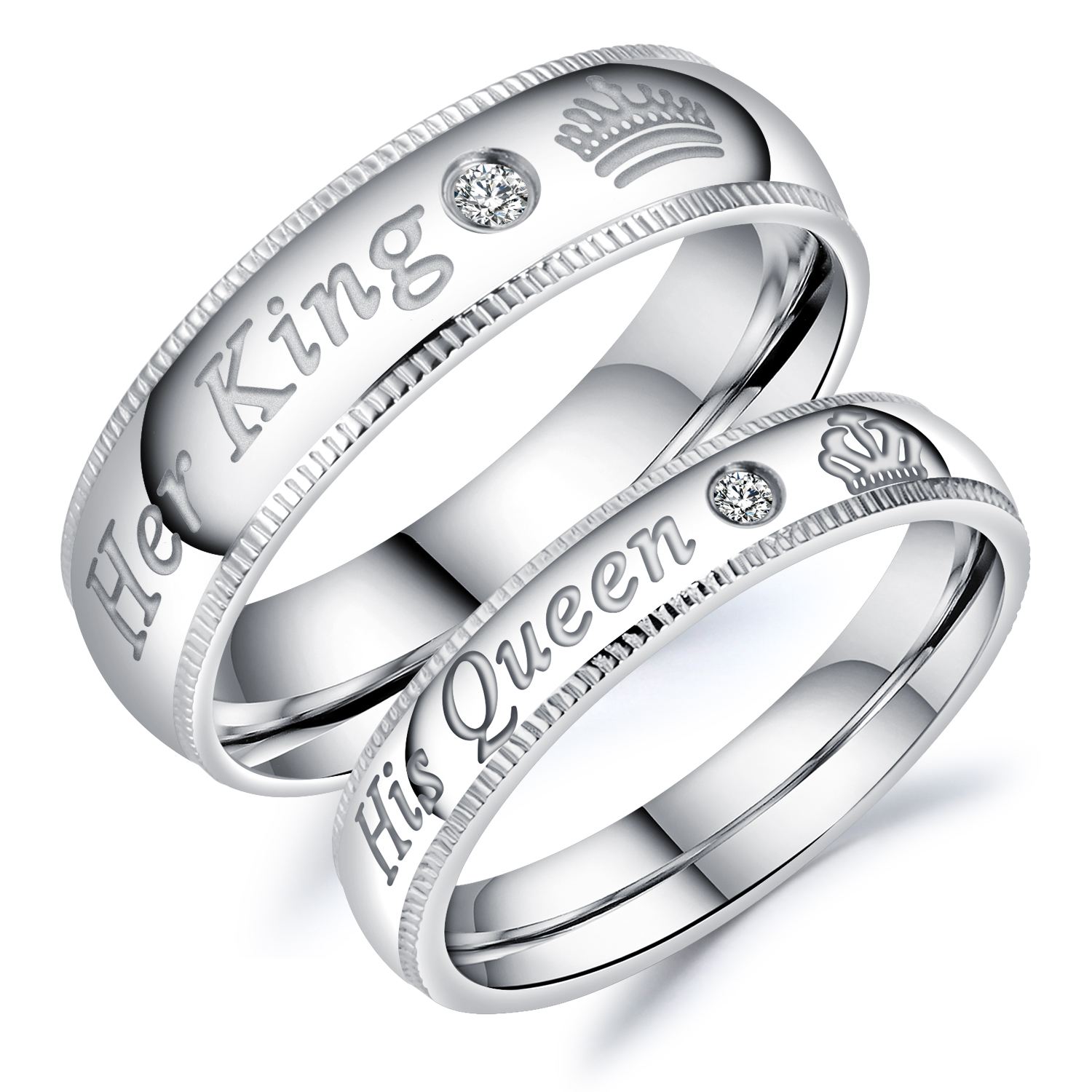 Hot Titanium Stainless Steel Lover Ring Valentines Day His Queen Her King Silver Color Love Ring For Couples Gift GJ607
Hot Titanium Stainless Steel Lover Ring Valentines Day His Queen Her King Silver Color Love Ring For Couples Gift GJ607