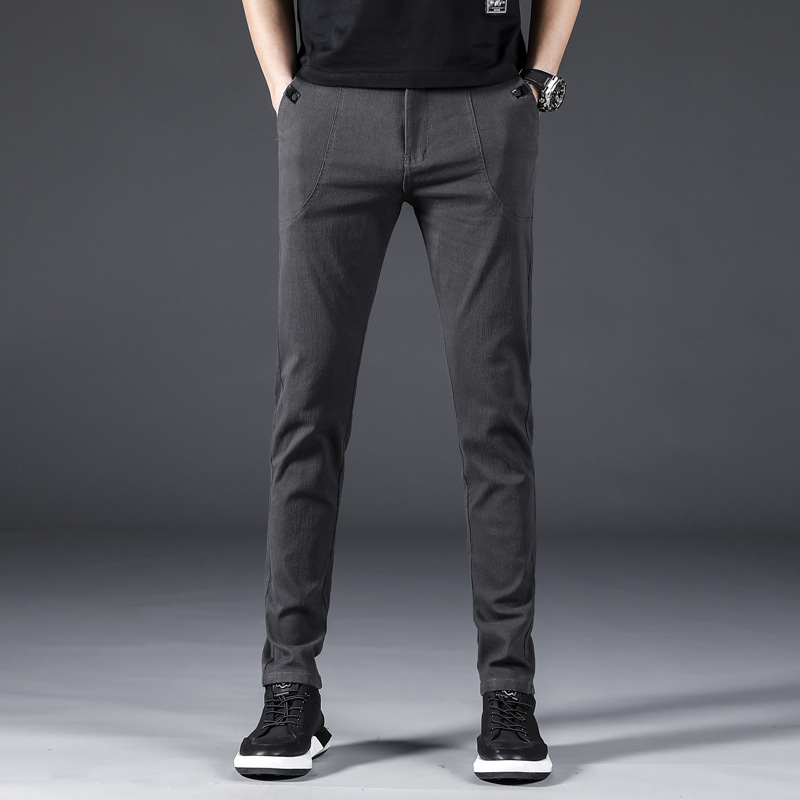 2020 Spring New Elastic Slim Small Straight Pants Men's Cotton Versatile Casual Pants Multi 3 color, Black 
2020 Spring New Elastic Slim Small Straight Pants Men's Cotton Versatile Casual Pants Multi 3 color, Black