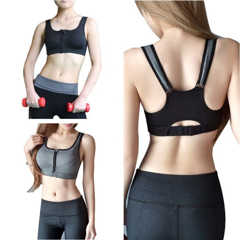 New Women Yoga Fitness Stretch Workout Tank Top Seamless Bra Zipper Sports Bra, Black
New Women Yoga Fitness Stretch Workout Tank Top Seamless Bra Zipper Sports Bra, Black