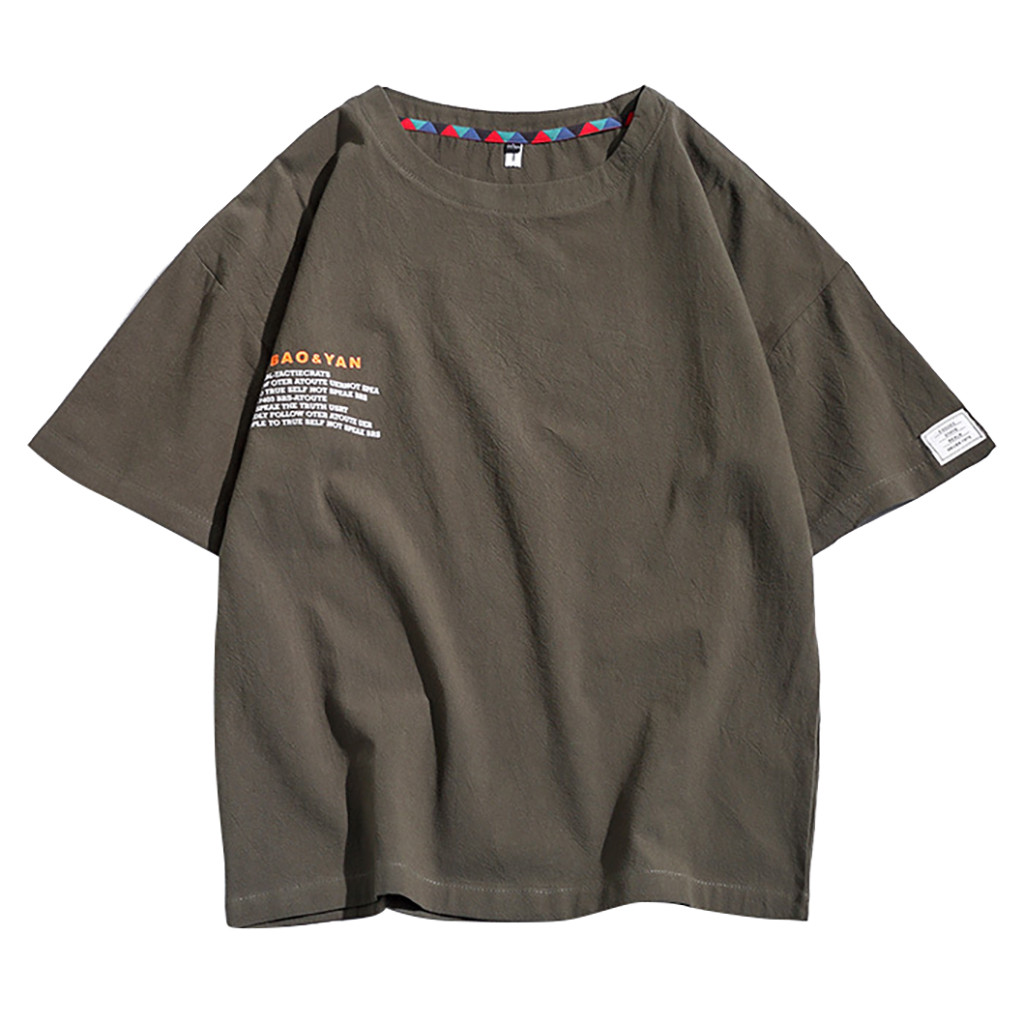 Vogue New Mens Linen Short Sleeve Solid Color Crew Neck Loose Casual Shirt Blouse Linen Shirt Male, Army green
Vogue New Mens Linen Short Sleeve Solid Color Crew Neck Loose Casual Shirt Blouse Linen Shirt Male, Army green