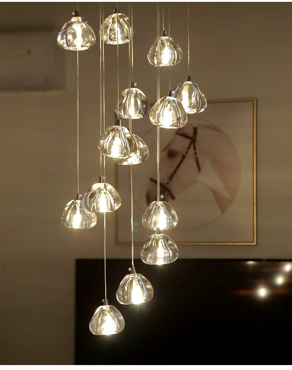 Modern Crystal Chandelier Lighting LED Pendant Hanging Light Crystal Ball Chandeliers Stair Cristal Chandelier Home Lighting