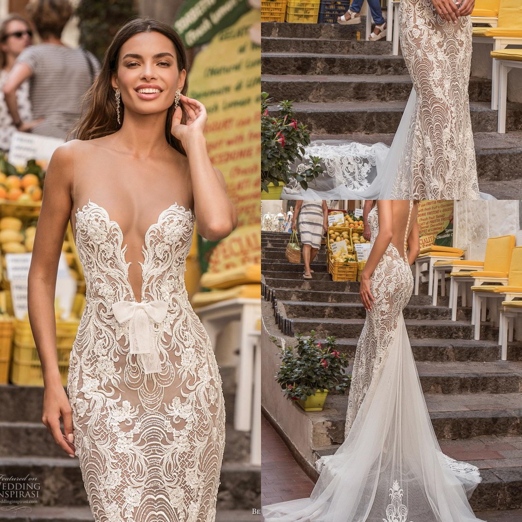 2020 Mermaid Wedding Dresses Illusion Neck Appliqued Sleeveless Bridal Gown Sheer Back Bow Ruffle Sweep Train Custom Made Vestidos De Novia, Daffodil
2020 Mermaid Wedding Dresses Illusion Neck Appliqued Sleeveless Bridal Gown Sheer Back Bow Ruffle Sweep Train Custom Made Vestidos De Novia, Daffodil