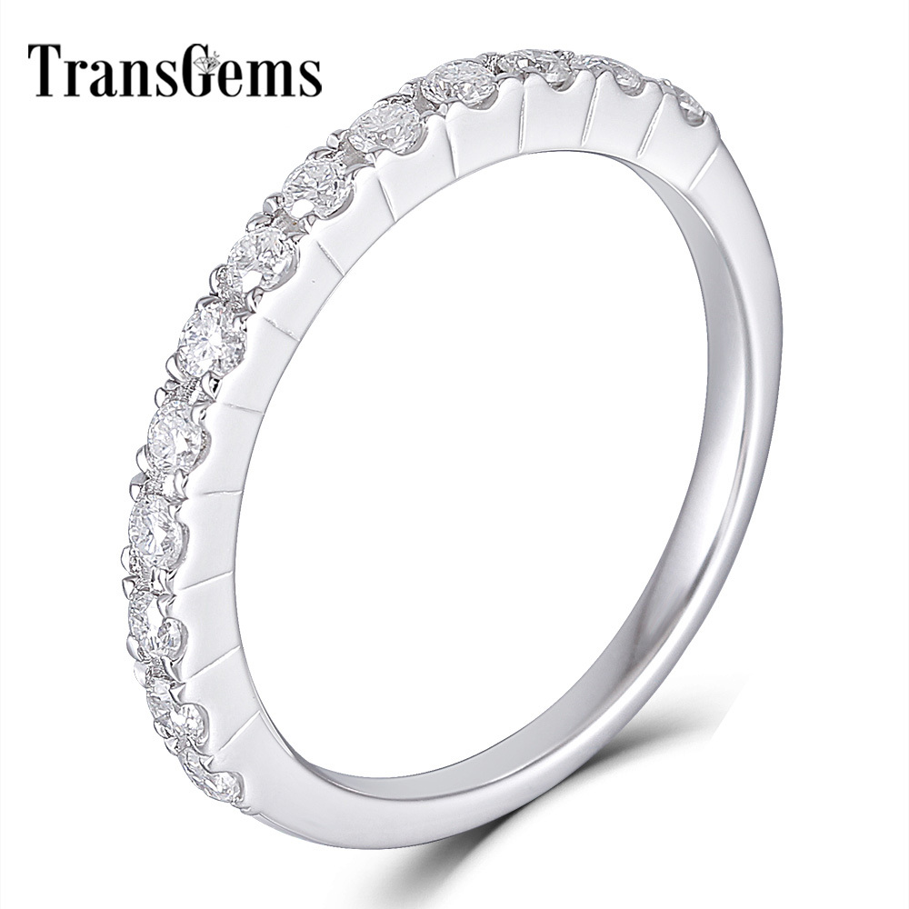 Transgems 14K 585 White Gold 0.48CTW 1.7mm Half Wedding Band Stackable Band for Women S200110
Transgems 14K 585 White Gold 0.48CTW 1.7mm Half Wedding Band Stackable Band for Women S200110