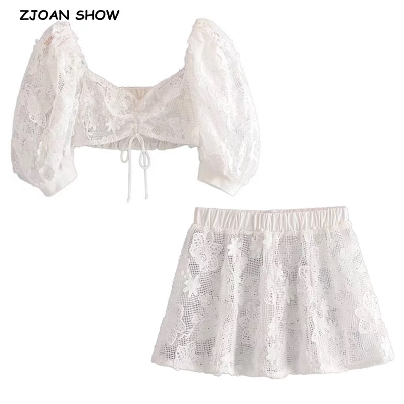 D Flower White Hollow Out Lace Short T-shirt Crop Top Sexy Women A line Mini Short Skirt Half Sleeve Tops 2 Pieces Set, Skirt only
D Flower White Hollow Out Lace Short T-shirt Crop Top Sexy Women A line Mini Short Skirt Half Sleeve Tops 2 Pieces Set, Skirt only