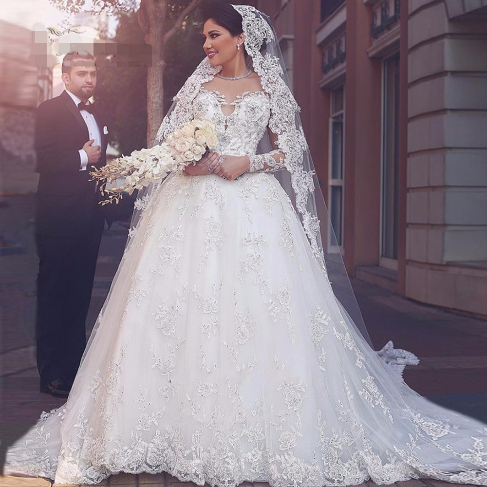 Arabic Wedding Dresses sweetheart Turkey Puffy Long Sleeves Wedding Gowns Lace Crystals Luxury Lebanon Bride Dress 2017 Vestido de Noiva, White
Arabic Wedding Dresses sweetheart Turkey Puffy Long Sleeves Wedding Gowns Lace Crystals Luxury Lebanon Bride Dress 2017 Vestido de Noiva, White