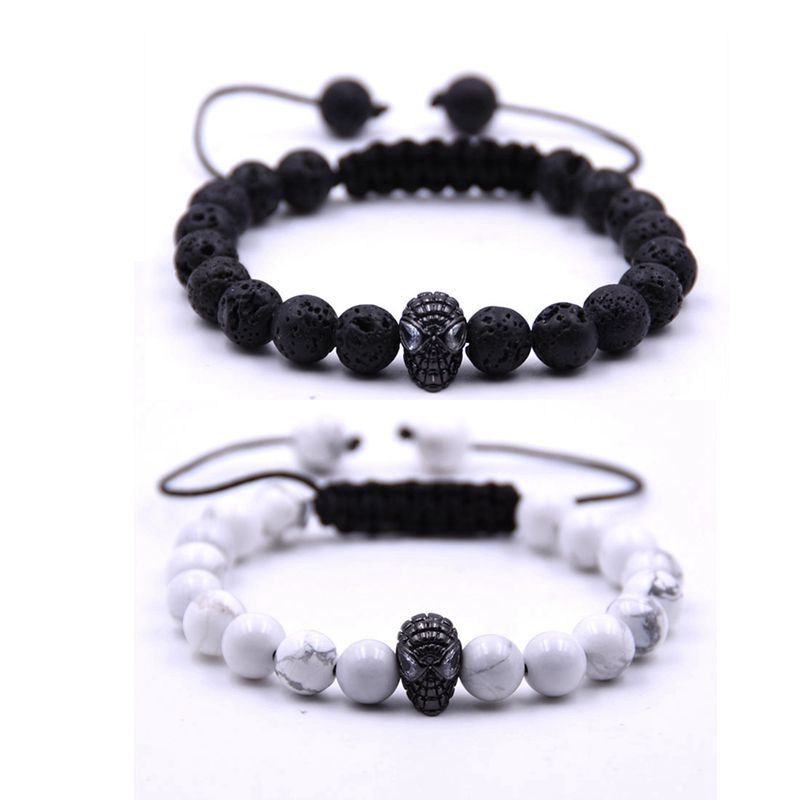 Adjustable Bracelet Lava Stone Essential Oil Diffuser Bracelet Braided Rope Stone Yoga Men's and Women's