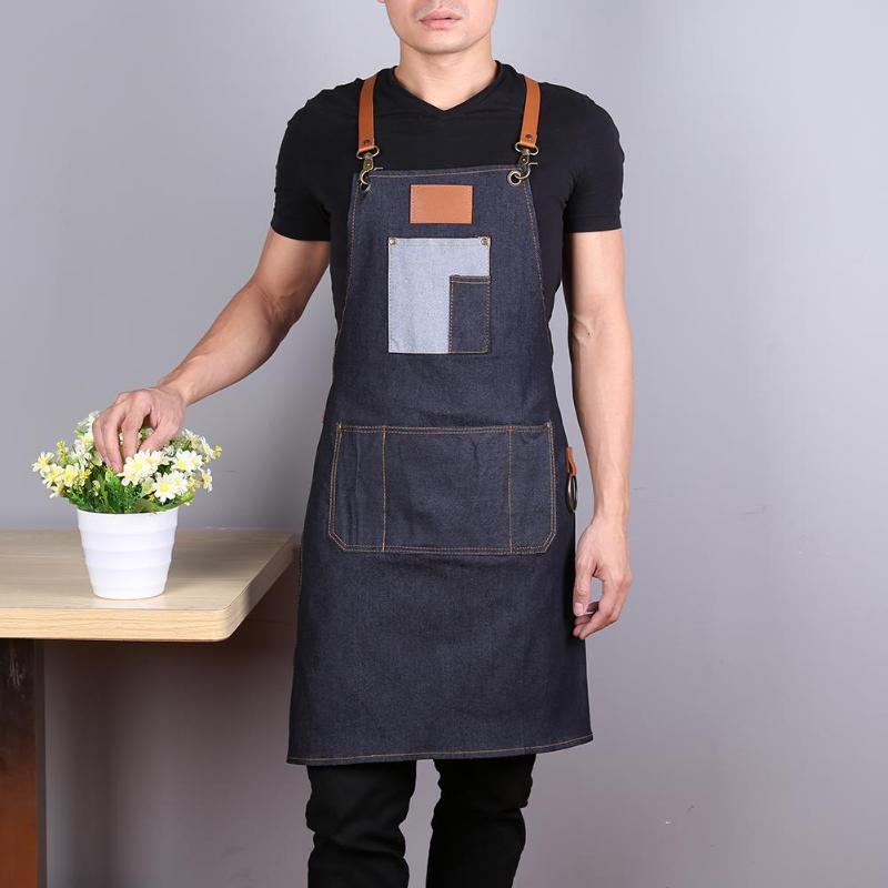 Salon Hair Cutting Apron Barber Sleeveless Denim Apron Hairdresser Hair Cutting Protection Tool Hairdresser Styling Cloth Tools890