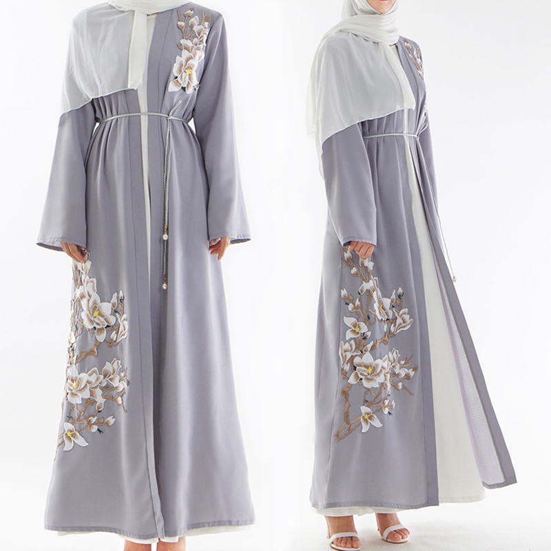 Ethnic Clothing Gray Muslim Abaya Dubai Embroidery Pearls Bangladesh Robe Coat Women Long Cardigan Turkish Islamic Headscarf 2021
Ethnic Clothing Gray Muslim Abaya Dubai Embroidery Pearls Bangladesh Robe Coat Women Long Cardigan Turkish Islamic Headscarf 2021
