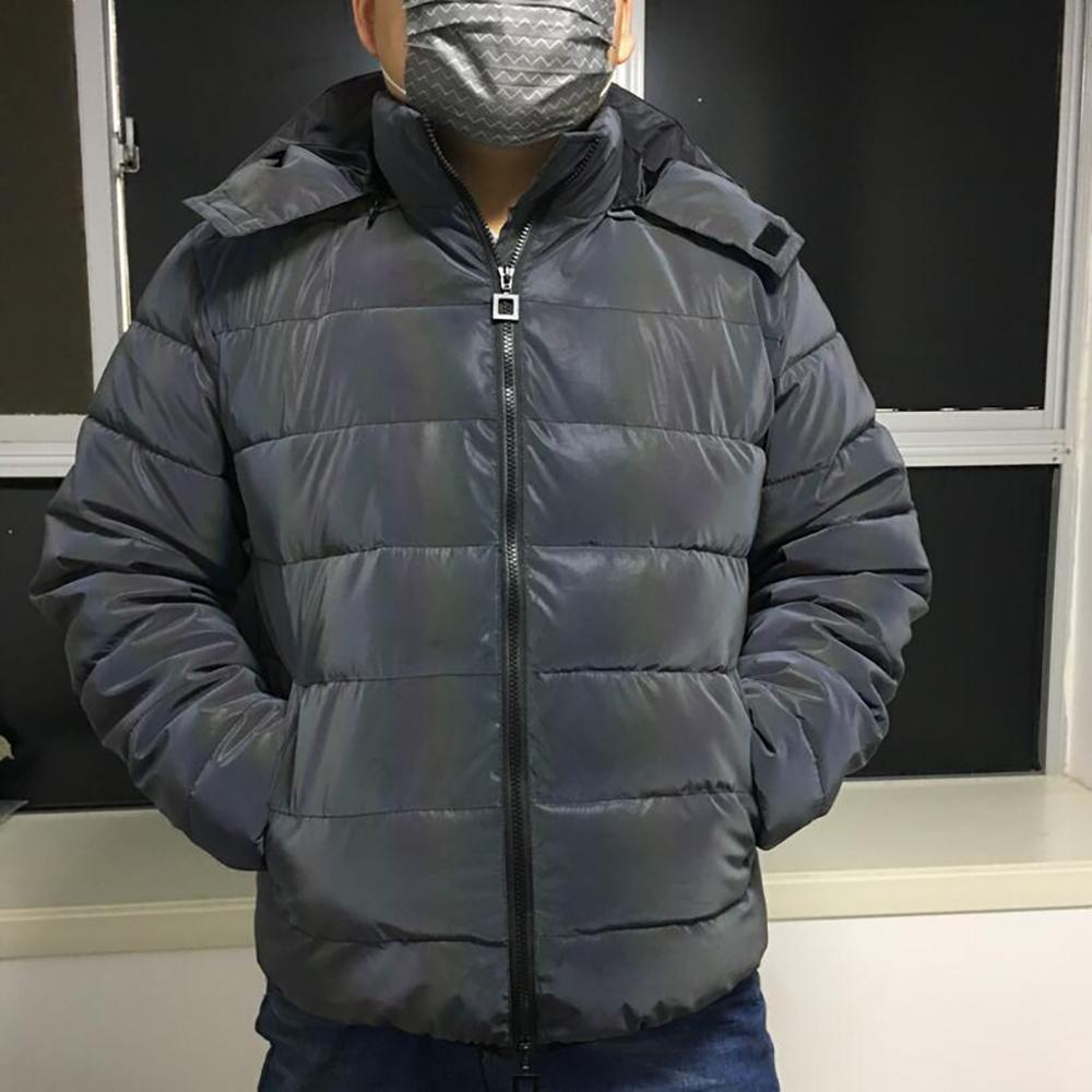 Reflective Winter Thick Cotton Coat Men Reflective Colorful Light Waterproof Windproof Thicken Keep Warm Overcoat Hooded Jacket1