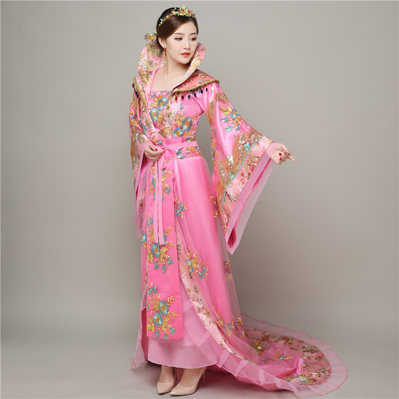 Oriental Ancient Queen Dress Tang Dynasty Fairy Long Tailed Costume Empress Clothing Traditional Princess Ancient China Royal Women Dress