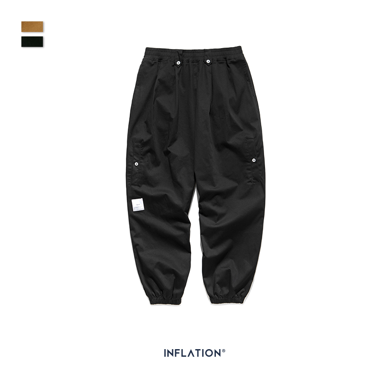 INFLATION Design Men Wide-Leg Jogger Pants Autumn Men Baggy Pants Loose Fit Pure Color Streetwear Loose Cargo 93447W