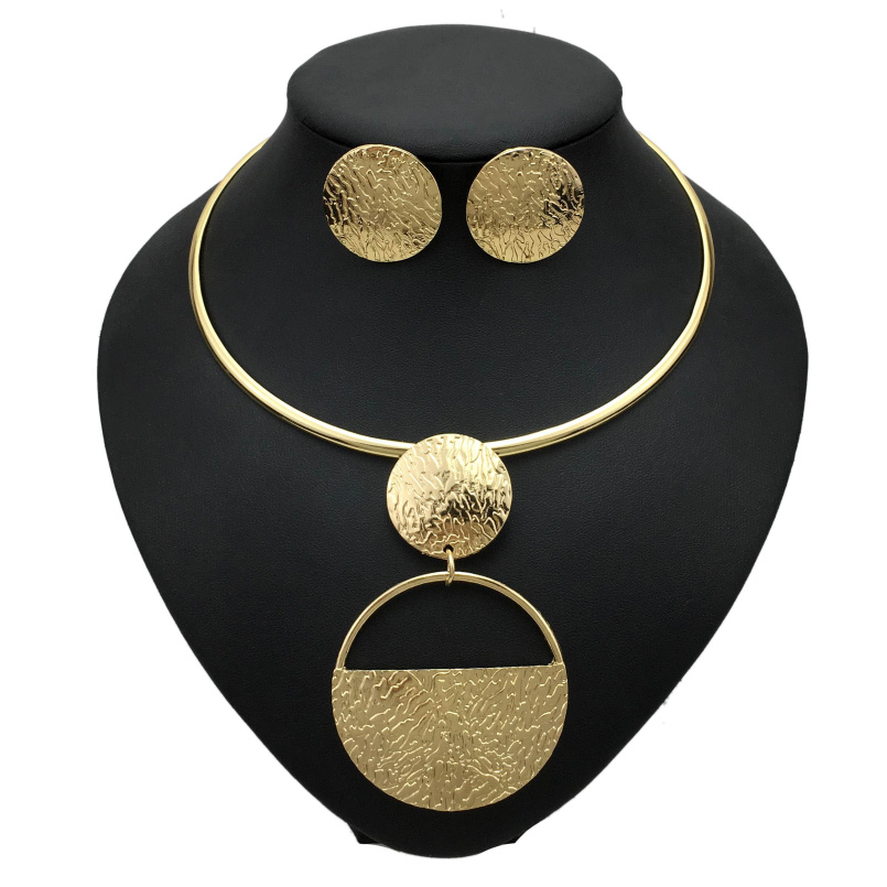 Punk Gold-Color Geometric Metal Fashion Jewelry Sets For Women Choker Necklaces Earrings Set Statement Accessories, Silver
Punk Gold-Color Geometric Metal Fashion Jewelry Sets For Women Choker Necklaces Earrings Set Statement Accessories, Silver