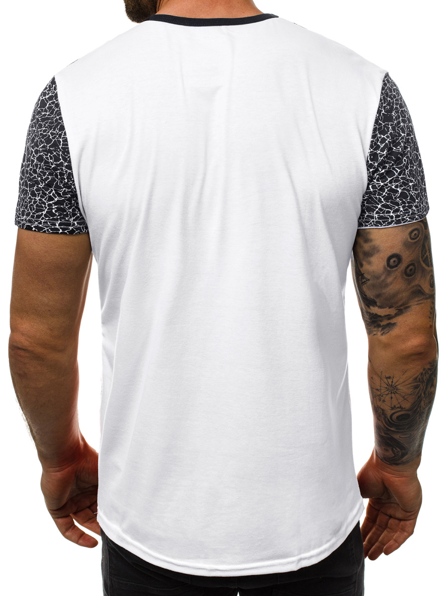 New Casual Short Sleeve Men T shirt Hiphop Streetwear Male T-shirts Fitness Gradient Printed Bottoms Tees Top
