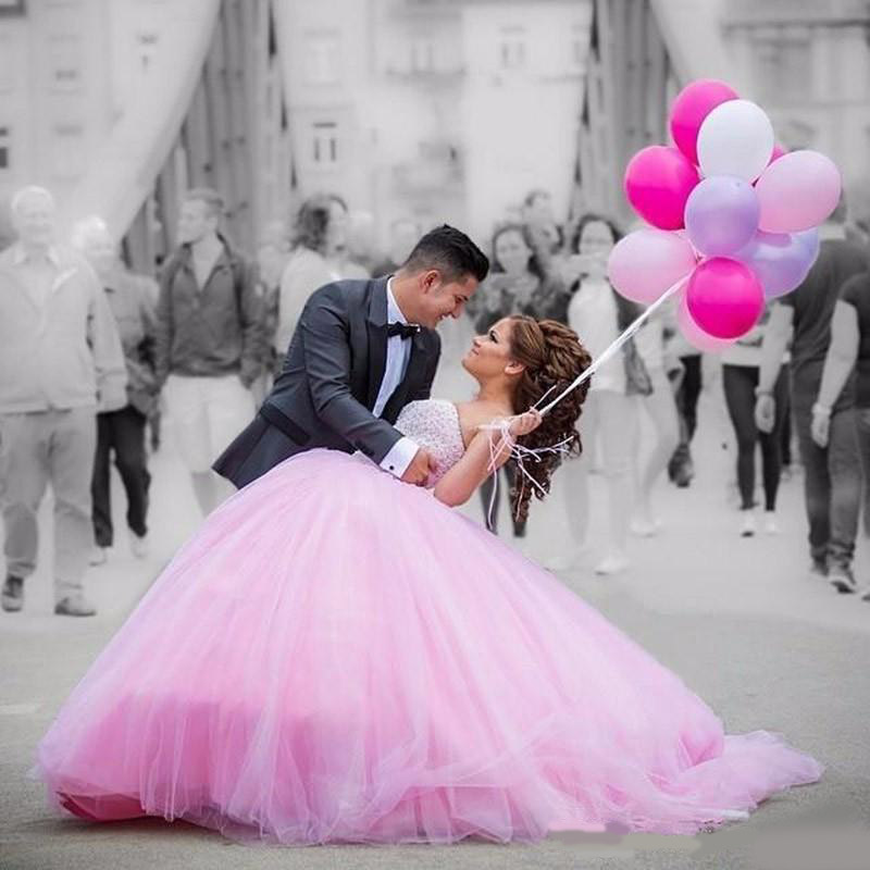 Oink Soft Tulle Strapless Crystals Ball Gown Back Corset Quinceanera Dress Sweet 15 Dresses Vestidos De 15 Anos Prom Evening Dresses