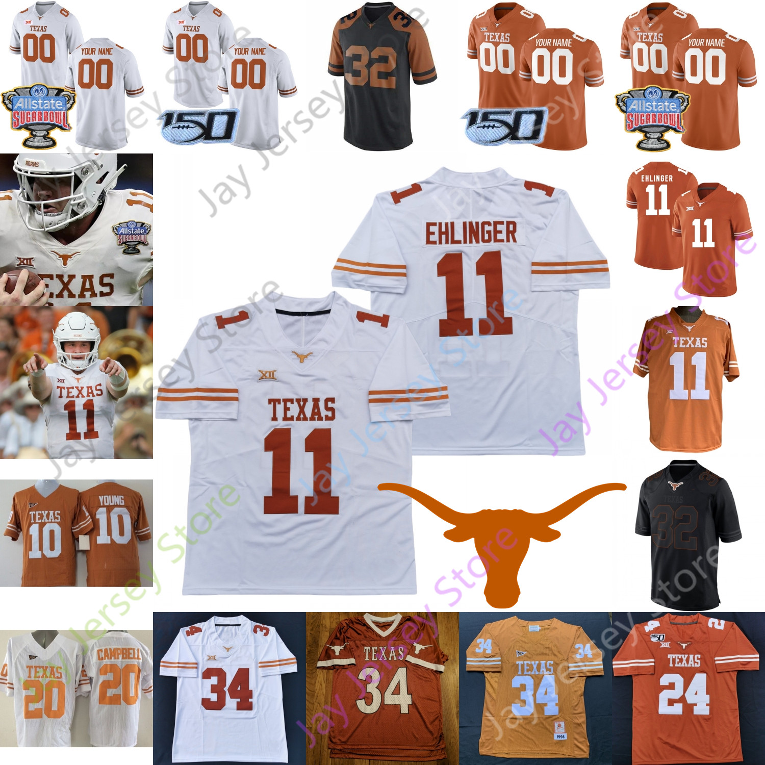 Texas Longhorns Football Jersey NCAA College Casey Cain Keondre Coburn Coffey III Worthy McCoy Campbell Williams Thomas Orakpo Sam Ehlinger Whittington Card, Black i
Texas Longhorns Football Jersey NCAA College Casey Cain Keondre Coburn Coffey III Worthy McCoy Campbell Williams Thomas Orakpo Sam Ehlinger Whittington Card, Black i