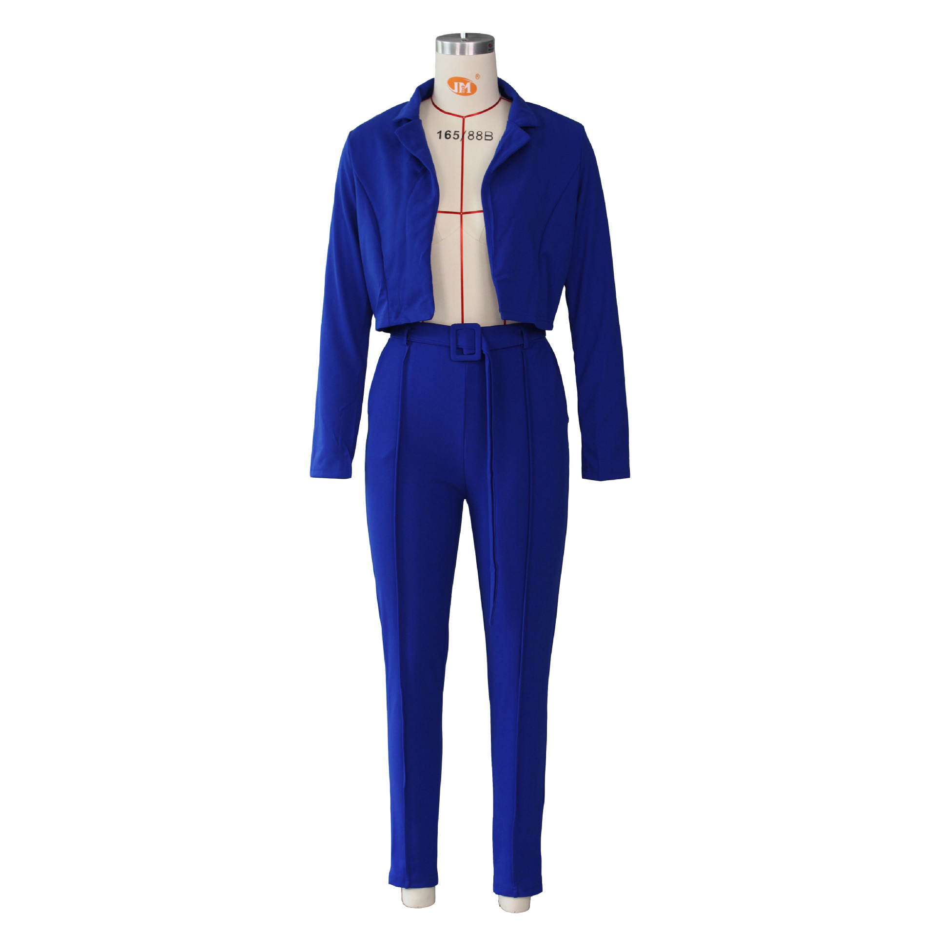 Spot trend Pants European spring and autumn casual Street temperament long sleeve solid color suit
