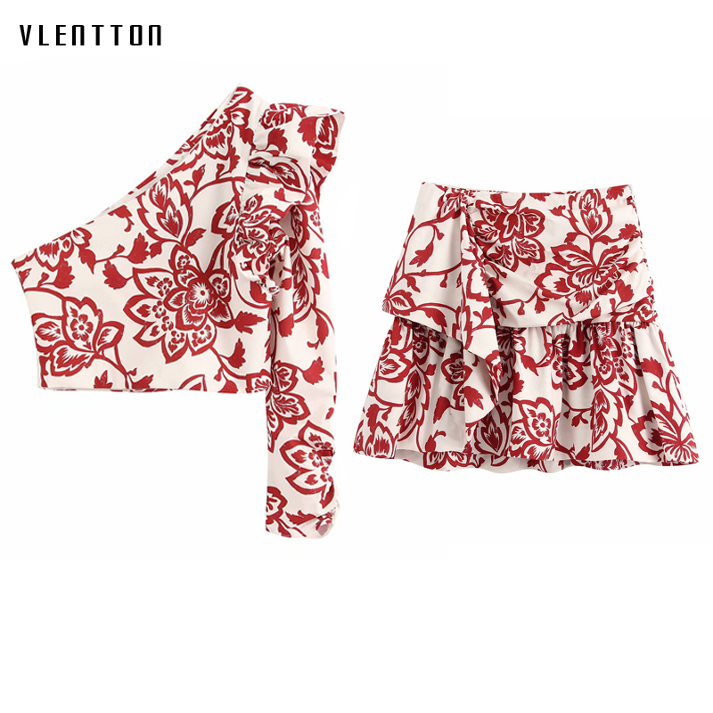 2020 Spring Summer Sexy Strapless Print Two Piece Set Women Ruffles Short Pullover Shirt Tops And Zipper Mini Skirt Sets Female
2020 Spring Summer Sexy Strapless Print Two Piece Set Women Ruffles Short Pullover Shirt Tops And Zipper Mini Skirt Sets Female