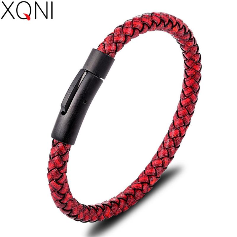 XQNI Simple Style Black Stainless Steel Button Retro Leather Men's Bracelet Multi-color And Size Selection For Handsome Boy Gift
XQNI Simple Style Black Stainless Steel Button Retro Leather Men's Bracelet Multi-color And Size Selection For Handsome Boy Gift