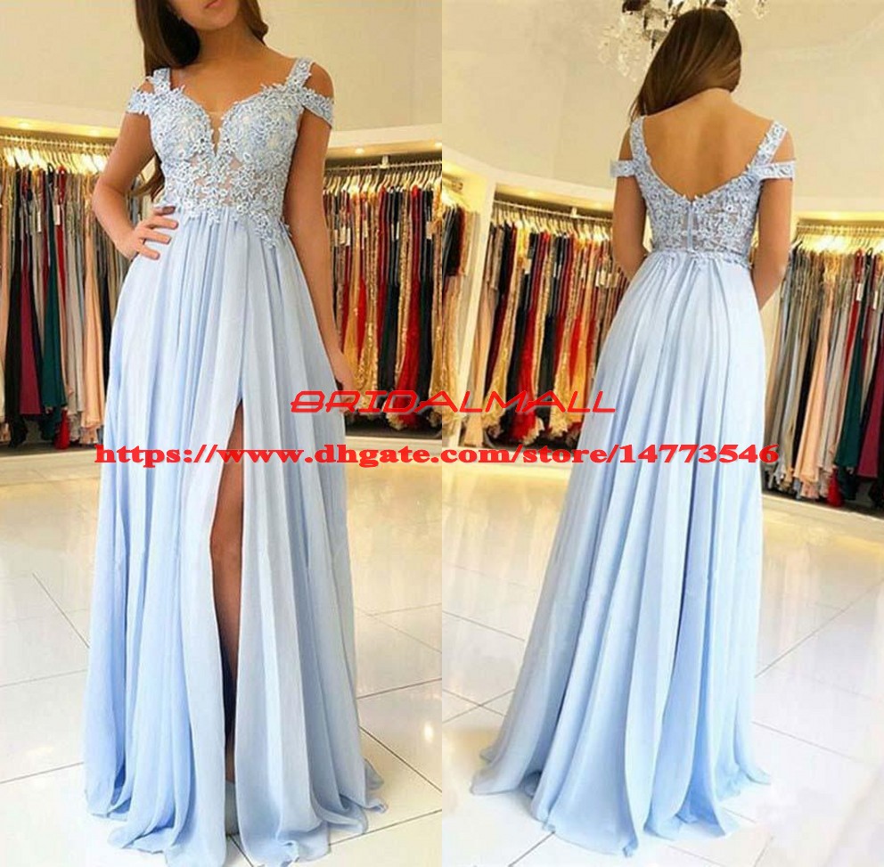 Sky Blue Appliques Chiffon Prom Dresses Long 2019 Front Slit Long Formal Evening Dress Custom Off The Shoulder Sweet 16 Party Gowns Pageant, Orange
Sky Blue Appliques Chiffon Prom Dresses Long 2019 Front Slit Long Formal Evening Dress Custom Off The Shoulder Sweet 16 Party Gowns Pageant, Orange