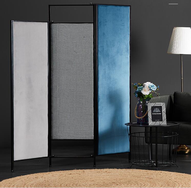 Openwork Screen Metal Nordic Room Dividers partition mobile folding simple double-sided office decoration small house