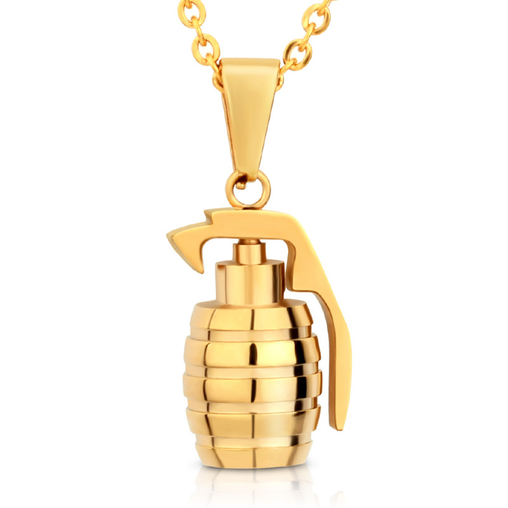 Hip Hop Vintage Pendant Necklaces 316L Stainless Steel Cool Men 18K Gold Plated Jewelry