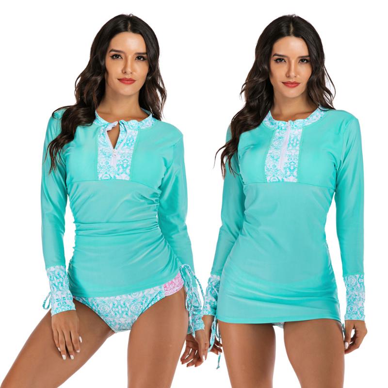 Women' Long Sleeve Half-Zip Sun Protection Rashguard Side Adjustable Swim Shirt with Triangles Two Piece Rash Guards Swimsuit
Women' Long Sleeve Half-Zip Sun Protection Rashguard Side Adjustable Swim Shirt with Triangles Two Piece Rash Guards Swimsuit