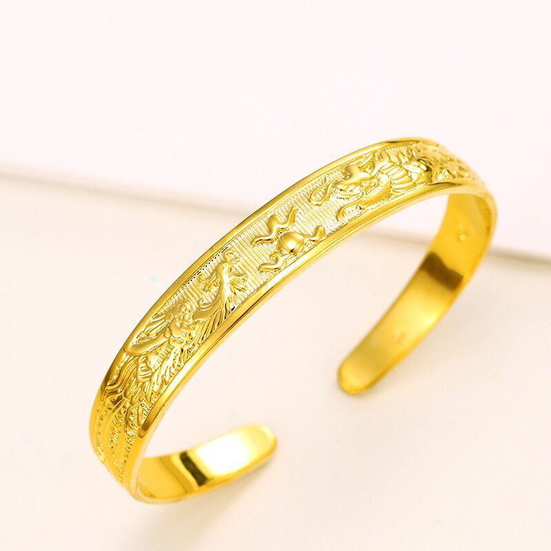 (69BA) Wedding Jewelry Dragon and Phoenix Bangles Jewelry 24k Gold Plated Women For special Design Nickel and lead free
(69BA) Wedding Jewelry Dragon and Phoenix Bangles Jewelry 24k Gold Plated Women For special Design Nickel and lead free