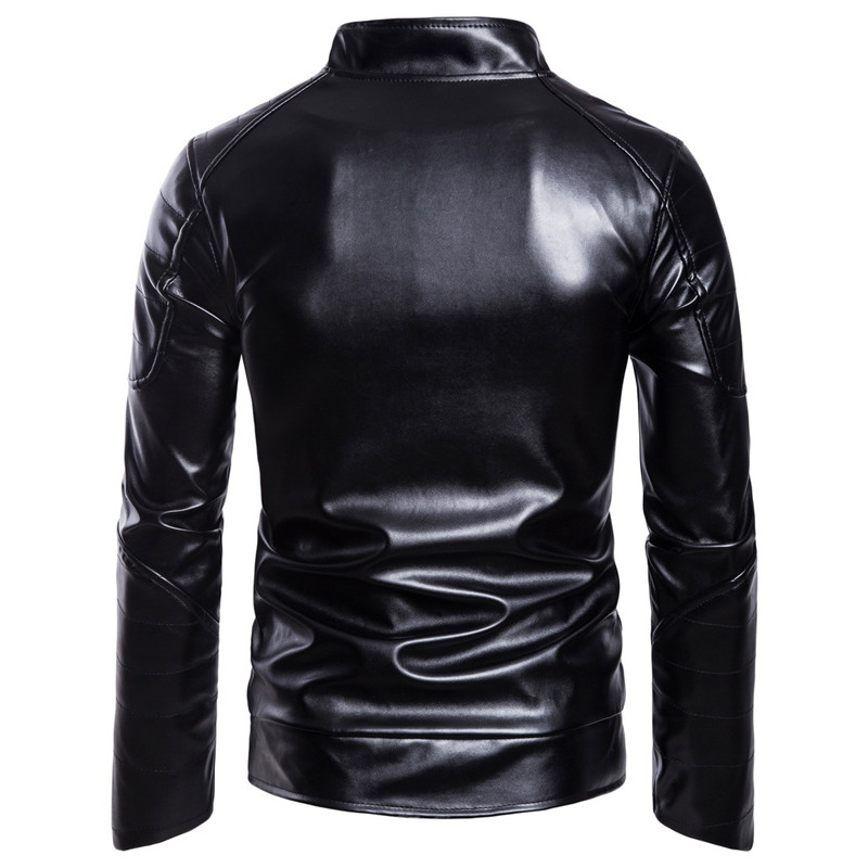 Fashion men leather jacket Spring autumn Casual PU coat mens motorcycle leather jacket New Male Solid color slim outerwear S-3XL T190903
