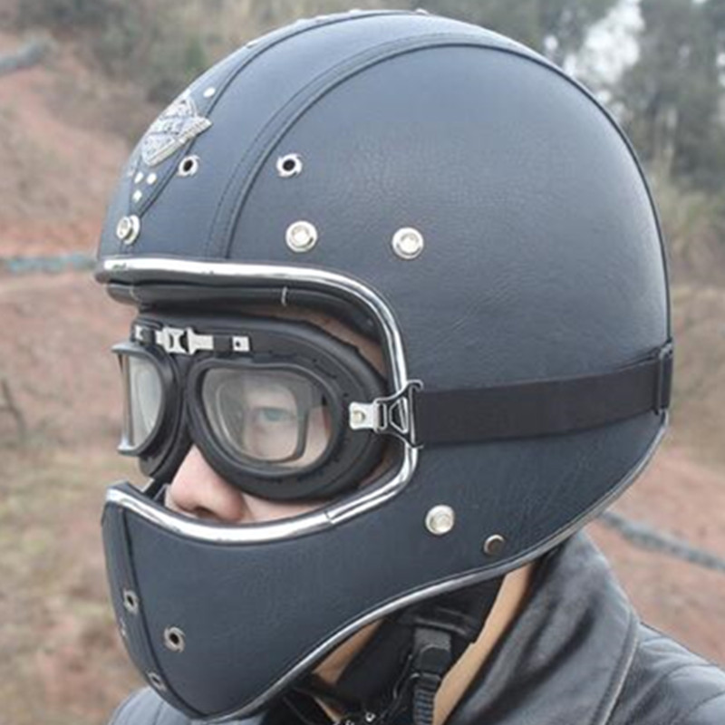 New Synthetic Leather Motorcycle Helmet Retro Vintage Cruiser Chopper Scooter Cafe Racer Moto Helmet Full Face
New Synthetic Leather Motorcycle Helmet Retro Vintage Cruiser Chopper Scooter Cafe Racer Moto Helmet Full Face