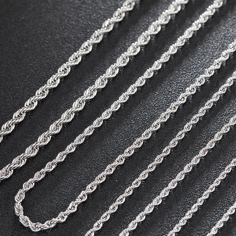 3mm 16/18/20/24/30inches Stainless Steel Gold Colors Rope Chain Mens Necklace Hip Hop Jewelry Star Style, Silver
3mm 16/18/20/24/30inches Stainless Steel Gold Colors Rope Chain Mens Necklace Hip Hop Jewelry Star Style, Silver