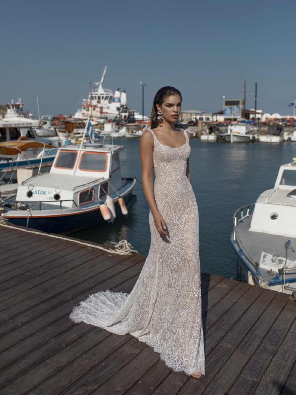 lian rokman mermaid dresses with long jacket lace appliques sweep train beach wedding dress custom made western bridal gowns