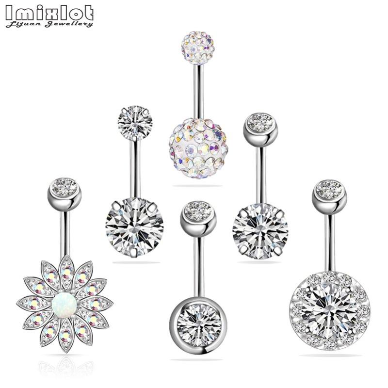 Other 6Pcs/Set Women Navel Button Rings Rose Gold Silver Steel Crystal Zircon Sexy Belly Piercing Ring Body Jewelry
Other 6Pcs/Set Women Navel Button Rings Rose Gold Silver Steel Crystal Zircon Sexy Belly Piercing Ring Body Jewelry