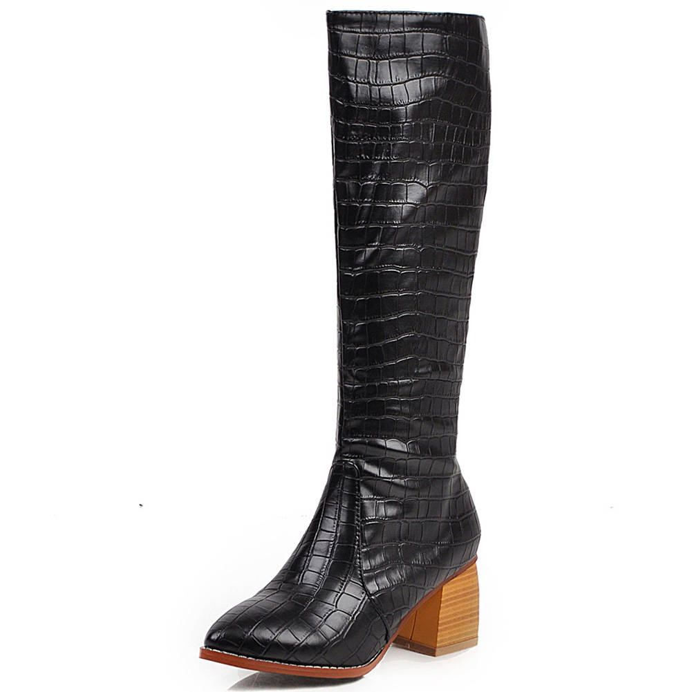 Hot Sale- Classic Top Quality Shoes Woman Boots Female Shoes Heels Knee High Boots Women