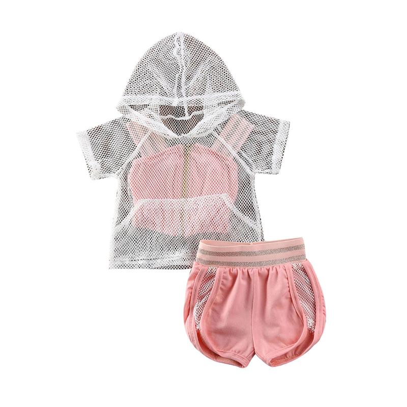 Baby Summer Clothing Kids Baby Girls 6M-4T Mesh Hoodies Strap Camis Shorts 3PCS Solid Outfits Tracksuit, As pic
Baby Summer Clothing Kids Baby Girls 6M-4T Mesh Hoodies Strap Camis Shorts 3PCS Solid Outfits Tracksuit, As pic