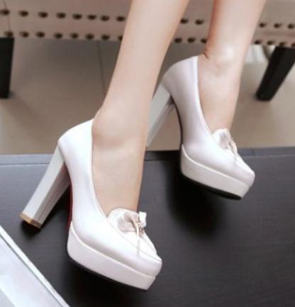 2019 bowknot Women's shoes in Spring and Autumn with New style High heel Coarse heel round head waterproof table @19, White
2019 bowknot Women's shoes in Spring and Autumn with New style High heel Coarse heel round head waterproof table @19, White